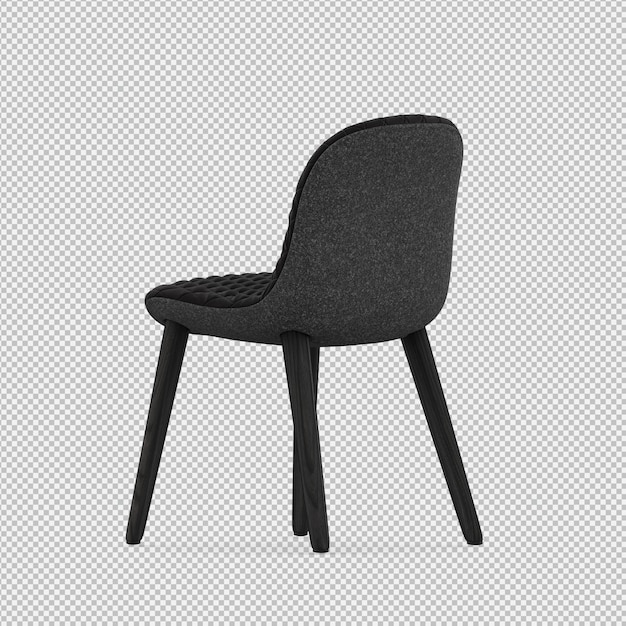 Cadeira isométrica 3D isolado render