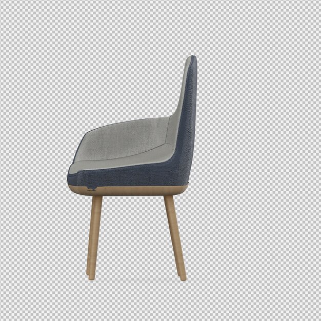 Cadeira isométrica 3D isolado render
