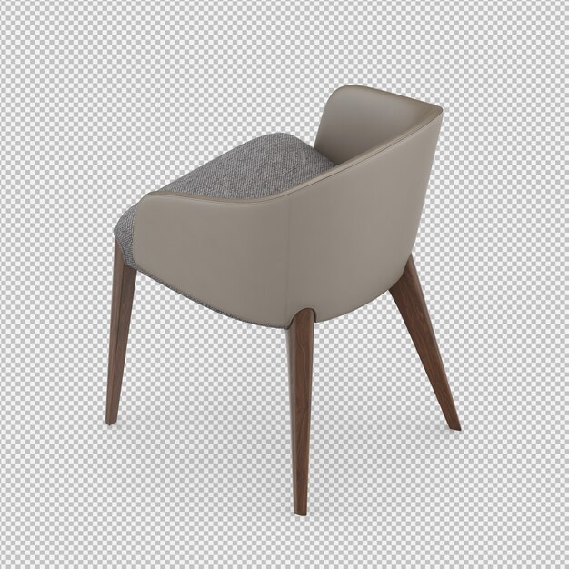 Cadeira isométrica 3d isolado render