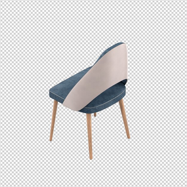 Cadeira isométrica 3D renderização isolada
