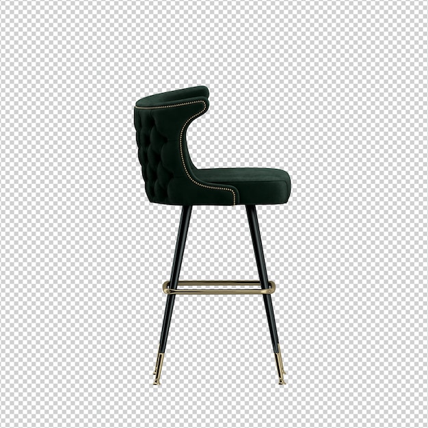 Cadeira isométrica 3d renderização isolada