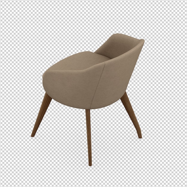 Cadeira isométrica 3D renderização isolada