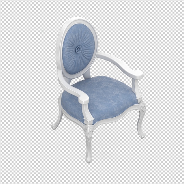 PSD cadeira isométrica 3d renderização isolada