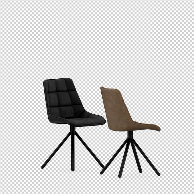 Cadeira isométrica 3D renderização isolada