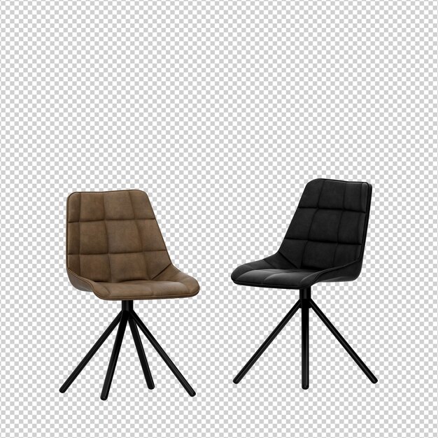 Cadeira isométrica 3D renderização isolada