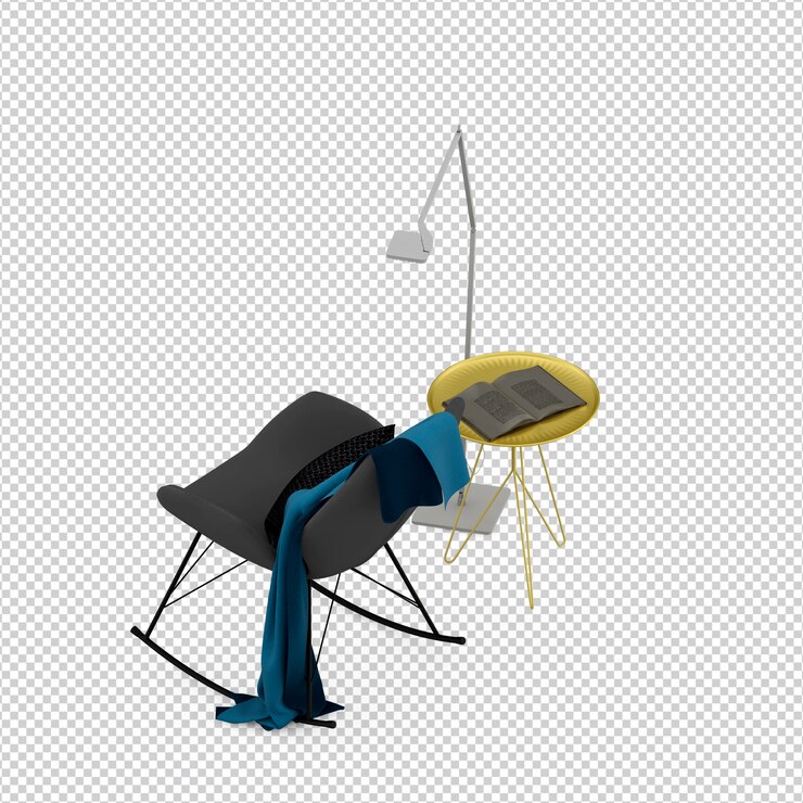 PSD cadeira isométrica 3d renderização isolada