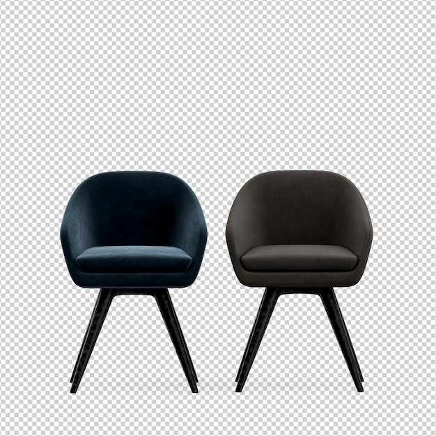 Cadeira isométrica 3D renderização isolada