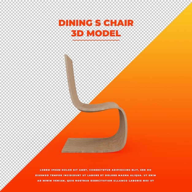 Cadeira s de jantar 3d modelo isolado