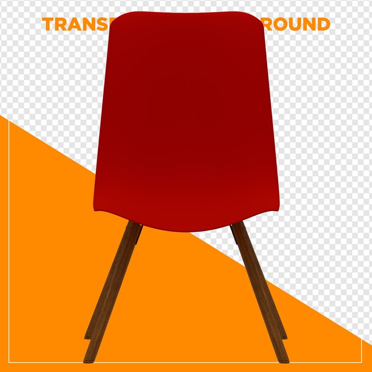 PSD cadeira vermelha renderizada em 3d com fundo transparente