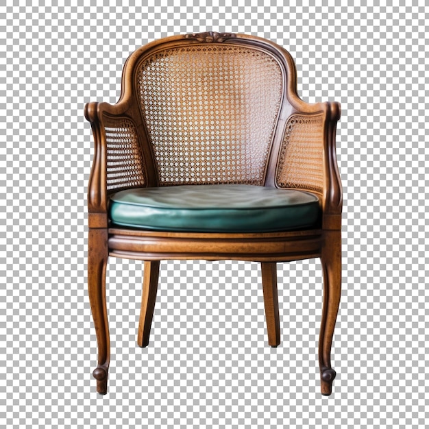 Cadeira vintage isolada em fundo transparente