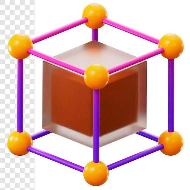 PSD cadena de bloques de ilustración 3d