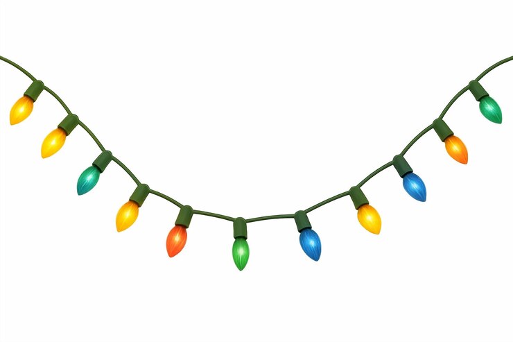 PSD una cadena de coloridas luces navideñas