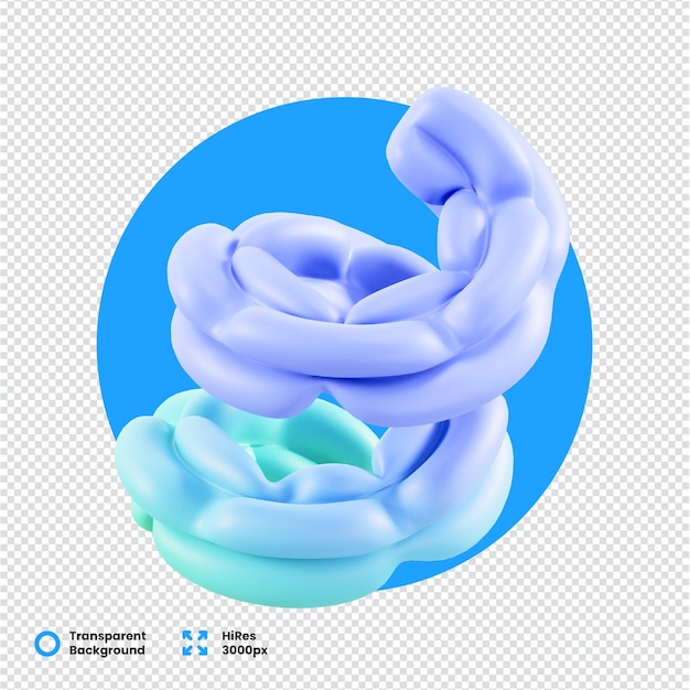 Cadena entrelazada 3D abstracta en colores pastel suaves