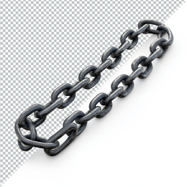 Cadena de hierro aislada sobre un fondo transparente que muestra sus enlaces robustos y diseño industrial Cadena de Hierro aislada con fondo transparente