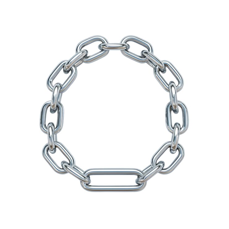 PSD cadena de metal en forma circular diseño de cadenas de enlace de acero de alta calidad para industriales y decorativos