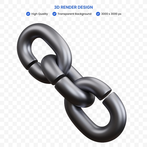 Cadena de plata de renderizado 3d aislada