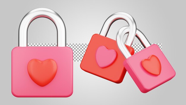 Cadenas Amour Romance Sur Fond Transparent Rendu 3d