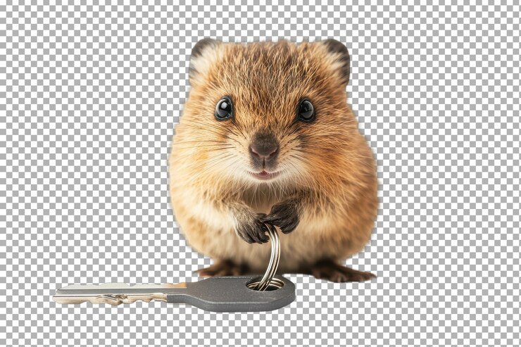 PSD cadeno de llaves quokka para los amantes de la vida silvestre y la naturaleza