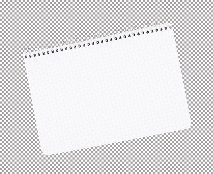 PSD caderno aberto isolado em branco