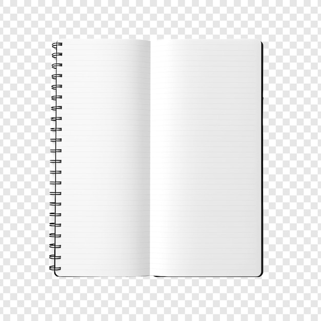 PSD caderno com caneta para obras de arte isoladas em fundo transparente