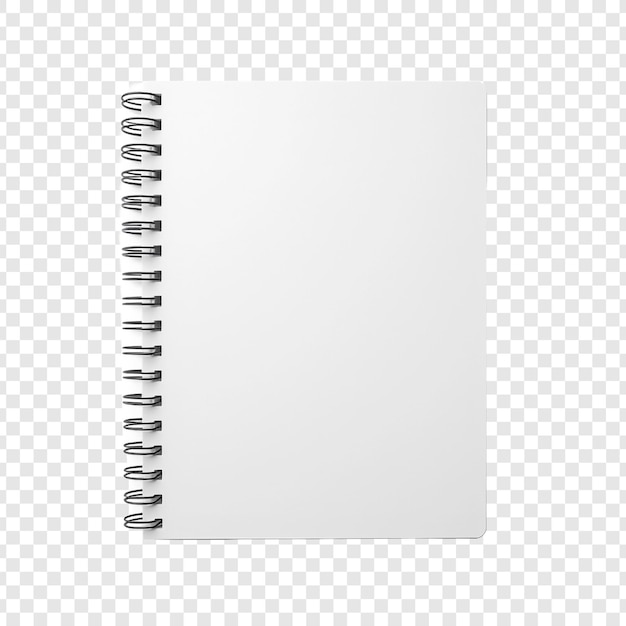 PSD caderno com caneta para obras de arte isoladas em fundo transparente