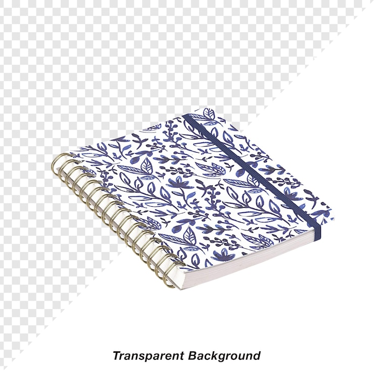 PSD caderno de notas com fundo transparente