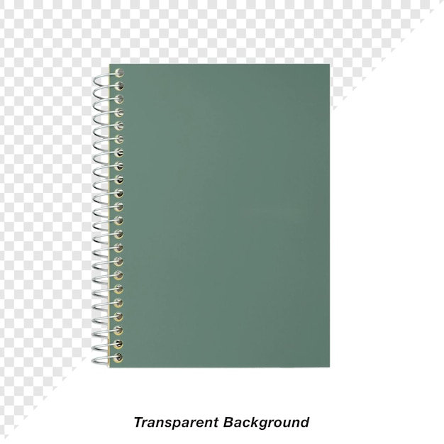 Caderno de notas com fundo transparente