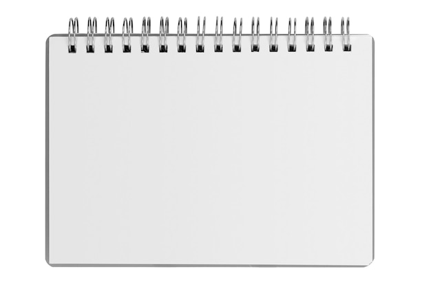 caderno de papel de página isolado no fundo cortado