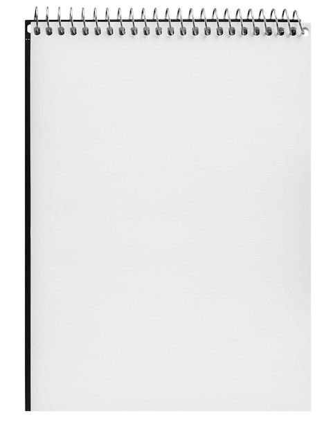 caderno de papel de página isolado no fundo cortado