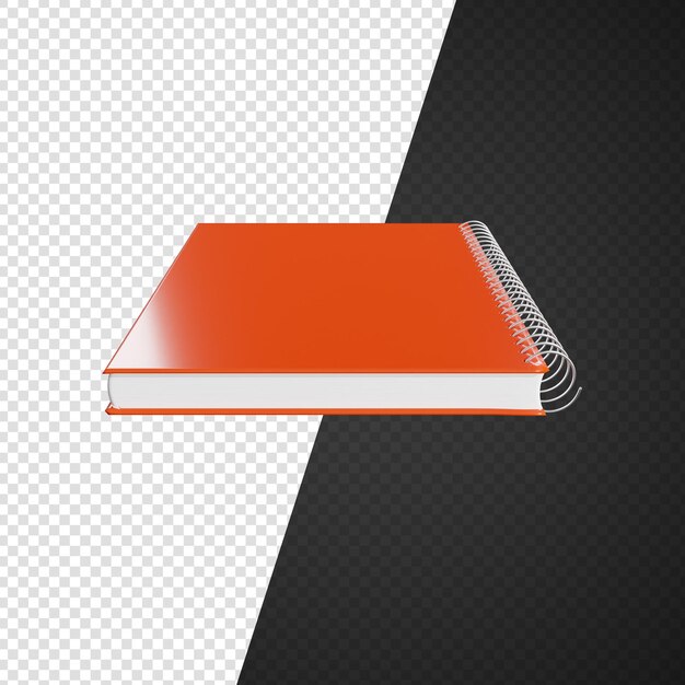 PSD caderno espiral de capa de cor laranja isolado