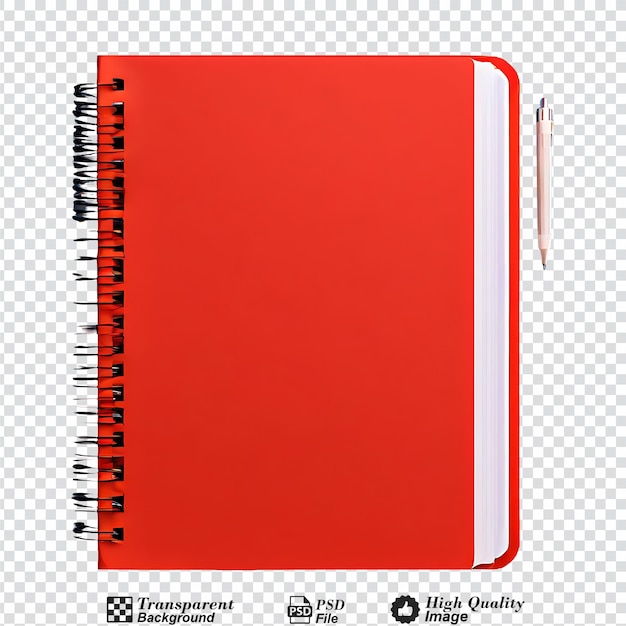 Caderno isolado em fundo transparente