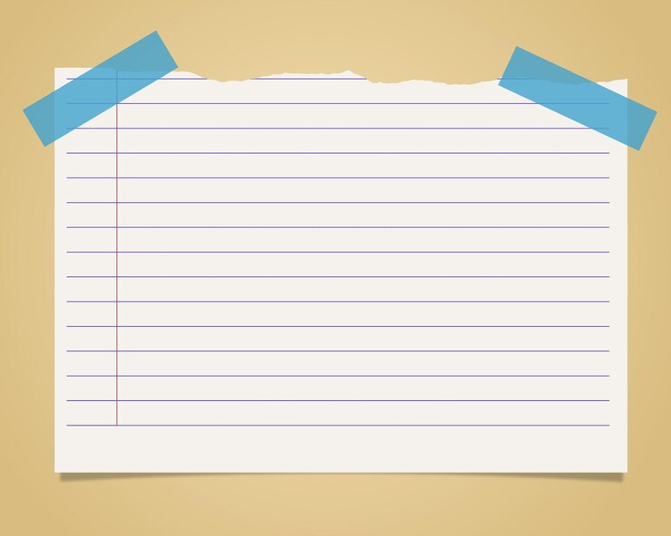 PSD caderno rasgado com fita azul