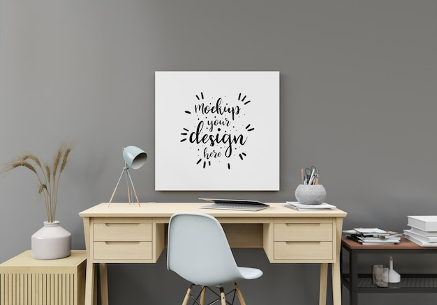 Cadre d'affiche dans le salon Mockup Psd