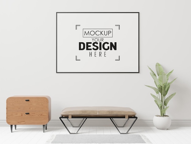 Cadre d'affiche dans le salon Mockup Psd