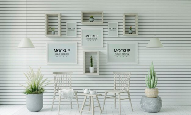 Cadre D'affiche Dans Le Salon Mockup Psd