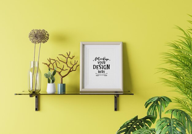 Cadre D'affiche Dans Le Salon Mockup Psd