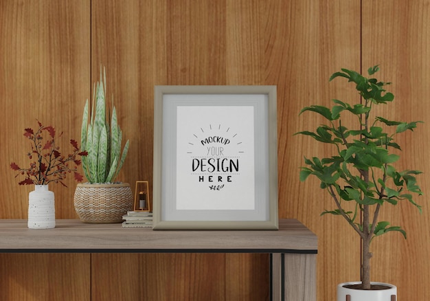 Cadre D'affiche Dans Le Salon Mockup Psd