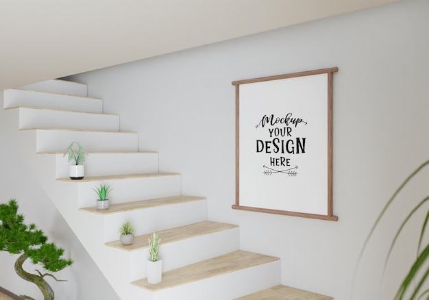 Cadre d'affiche dans le salon Mockup Psd