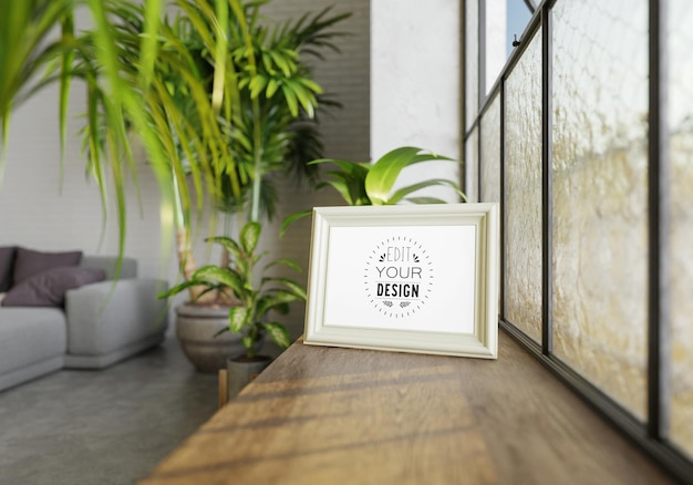 Cadre D'affiche Dans Le Salon Mockup Psd