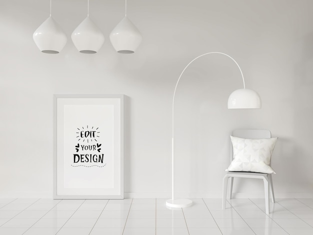 Cadre D'affiche Dans Le Salon Mockup Psd