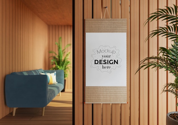 Cadre D'affiche Dans Le Salon Mockup Psd