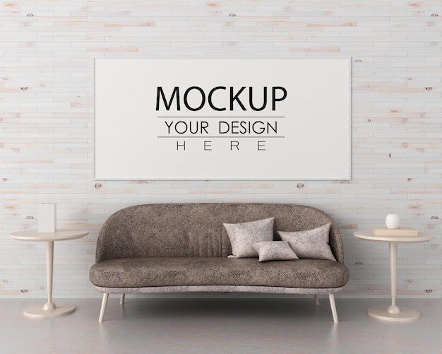 Cadre D'affiche Dans Le Salon Psd Mockup