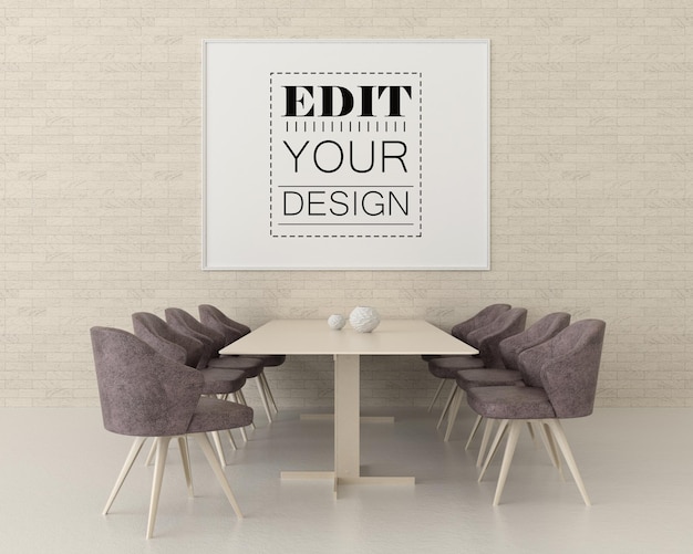 Cadre D'affiche Dans Le Salon Psd Mockup