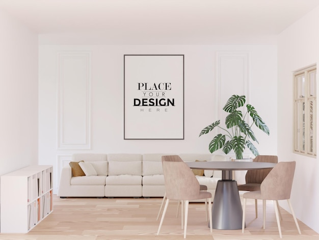 Cadre D'affiche Dans Le Salon Psd Mockup