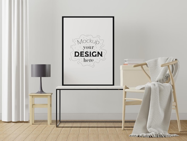 Cadre D'affiche Dans Le Salon Psd Mockup