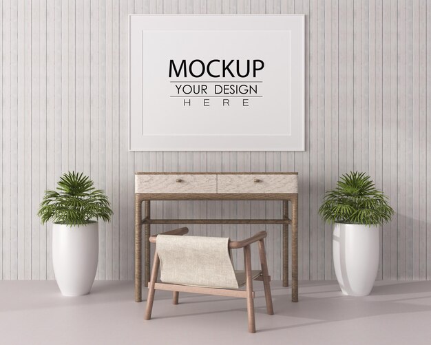 Cadre d'affiche dans le salon Psd Mockup