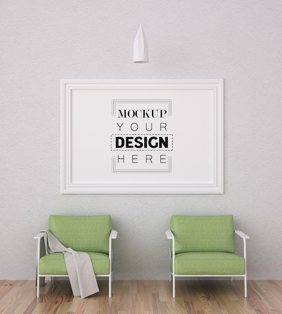 Cadre D'affiche Dans Le Salon Psd Mockup