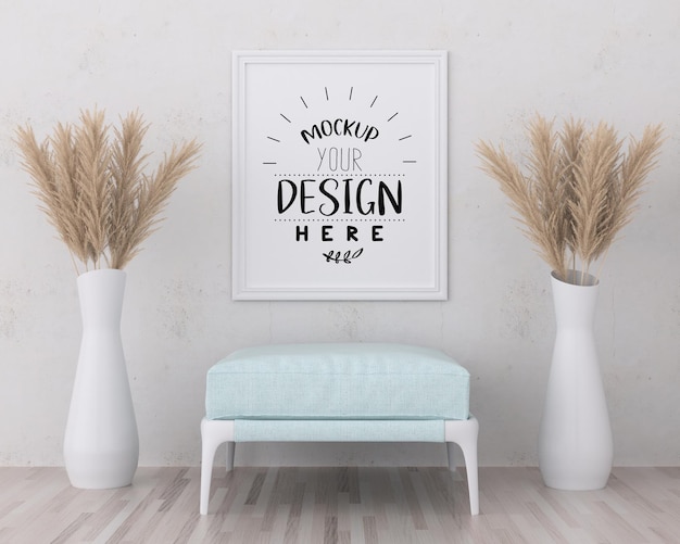 Cadre D'affiche Dans Le Salon Psd Mockup