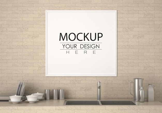 Cadre D'affiche Dans Le Salon Psd Mockup