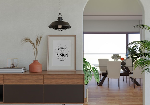 Cadre D'affiche Dans Le Salon Psd Mockup